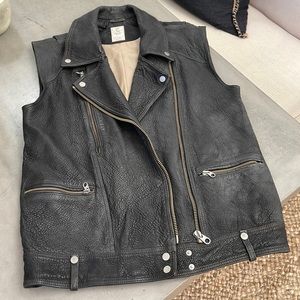 RARE FREE PEOPLE Pebbled Leather Vest -Sold Out!